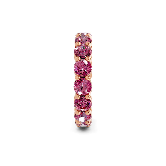 Elysia Round Purple Lab Diamond Eternity Ring left view