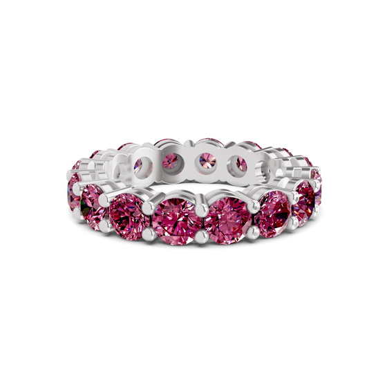 Elysia Round Purple Lab Diamond Eternity Ring front view
