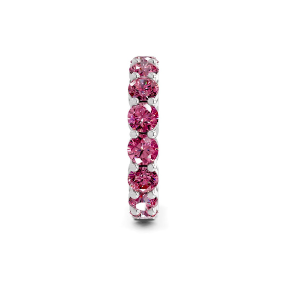 Elysia Round Purple Lab Diamond Eternity Ring left view