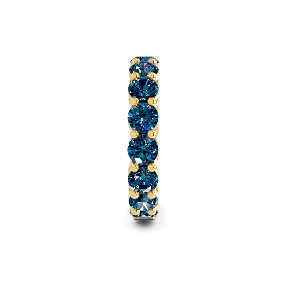 Elysia Round Royal Blue Lab Diamond Eternity Ring left view