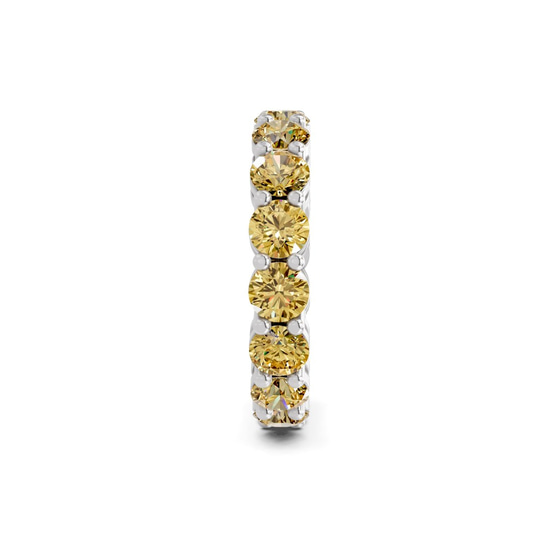 Elysia Round Lemon Yellow Lab Diamond Eternity Ring left view