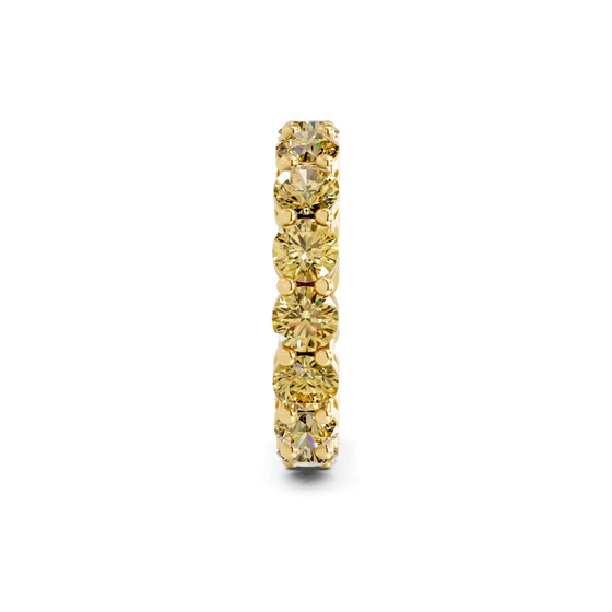 Elysia Round Lemon Yellow Lab Diamond Eternity Ring left view