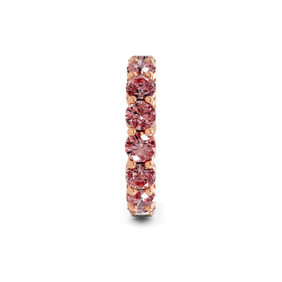 Elysia Round Vivid Pink Lab Diamond Eternity Ring left view