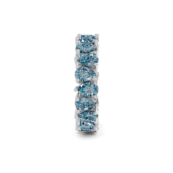 Fable Pear Ice Blue Lab Diamond Eternity Ring left view