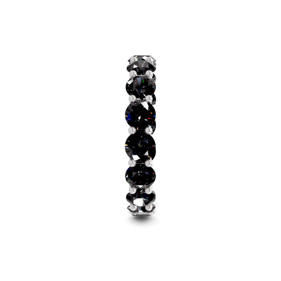 Neveah Round Black Lab Diamond Eternity Ring left view