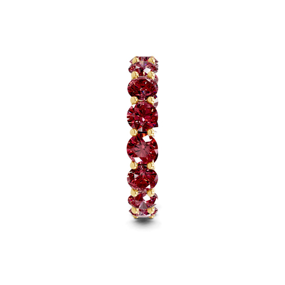Neveah Round Cherry Cognac Lab Diamond Eternity Ring left view