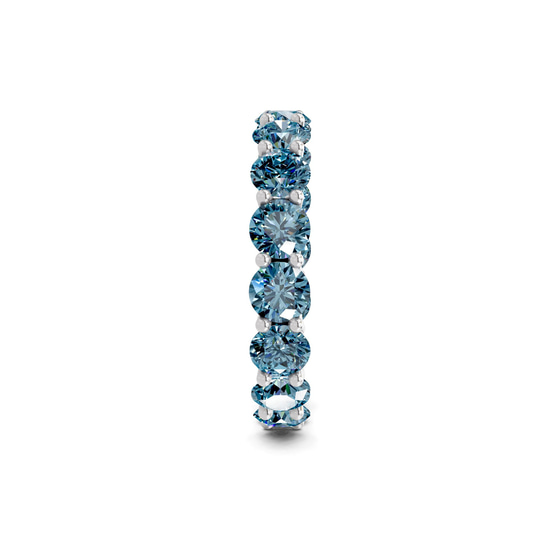 Neveah Round Ice Blue Lab Diamond Eternity Ring left view