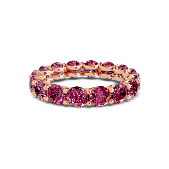 Neveah Round Purple Lab Diamond Eternity Ring front view
