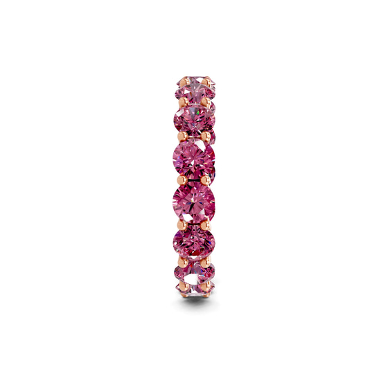 Neveah Round Purple Lab Diamond Eternity Ring left view
