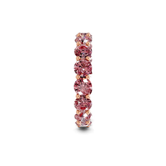 Neveah Round Vivid Pink Lab Diamond Eternity Ring left view