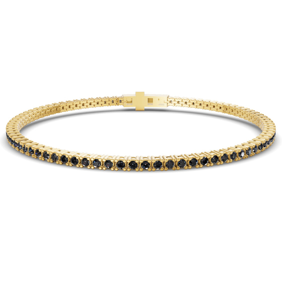 Darcy Round Black Lab Diamond Tennis Bracelet front view
