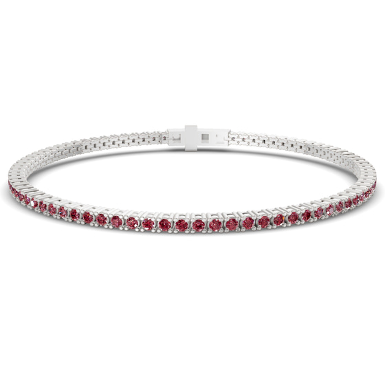 Darcy Round Cherry Cognac Lab Diamond Tennis Bracelet front view