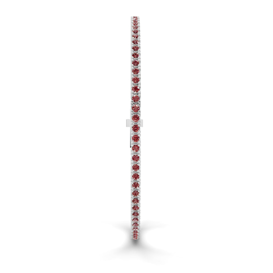 Darcy Round Cherry Cognac Lab Diamond Tennis Bracelet left view
