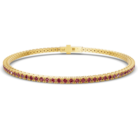 Darcy Round Cherry Cognac Lab Diamond Tennis Bracelet front view
