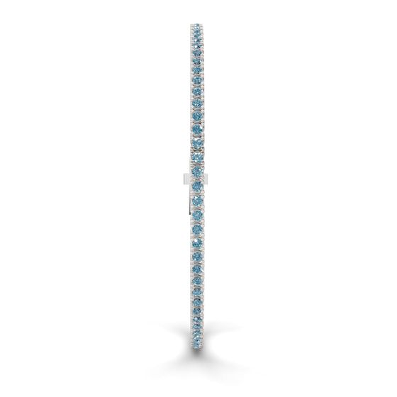 Darcy Round Ice Blue Lab Diamond Tennis Bracelet left view