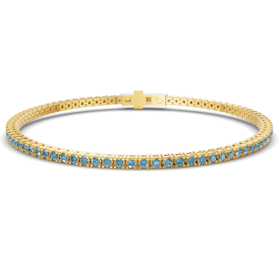 Darcy Round Ice Blue Lab Diamond Tennis Bracelet front view