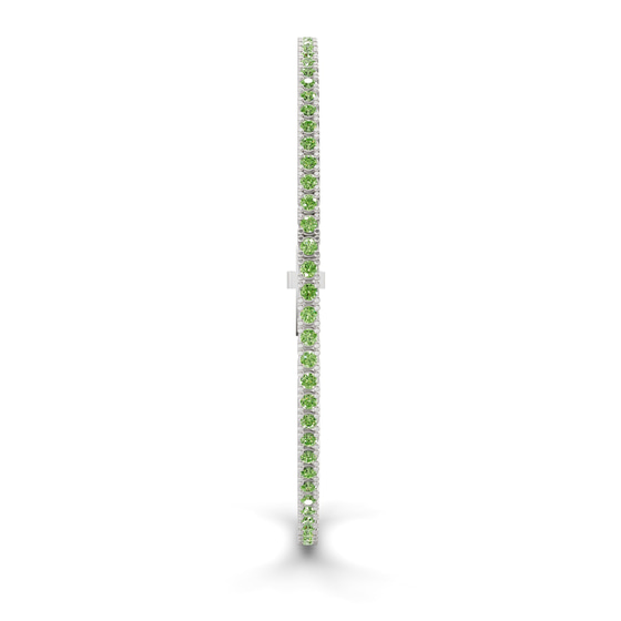 Darcy Round Ocean Green Lab Diamond Tennis Bracelet left view