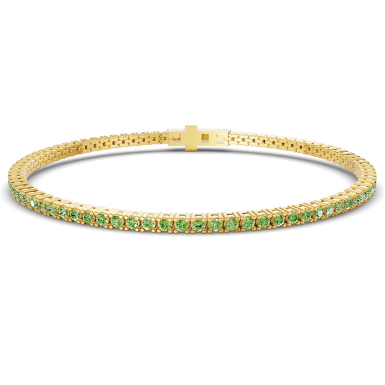 Darcy Round Ocean Green Lab Diamond Tennis Bracelet front view