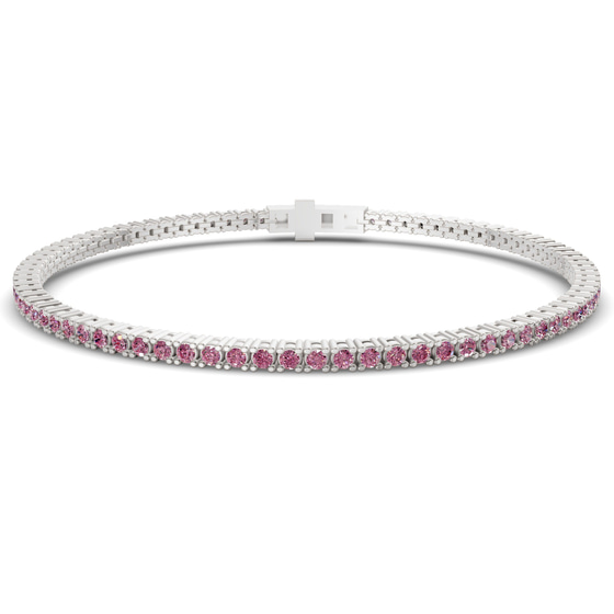 Darcy Round Purple Lab Diamond Tennis Bracelet front view