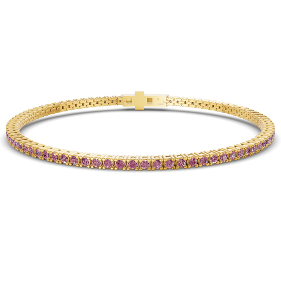Darcy Round Purple Lab Diamond Tennis Bracelet front view
