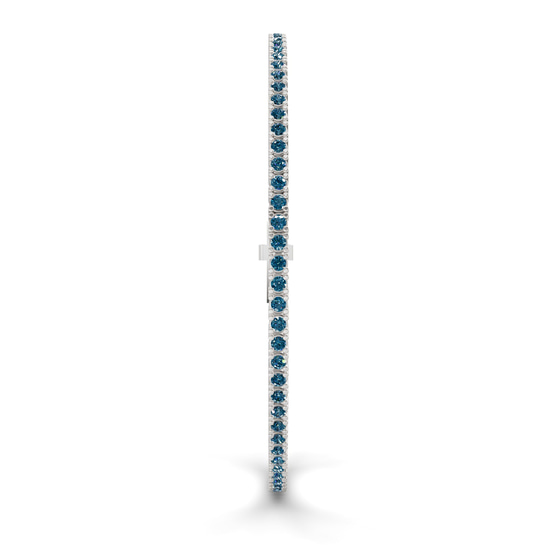 Darcy Round Royal Blue Lab Diamond Tennis Bracelet left view