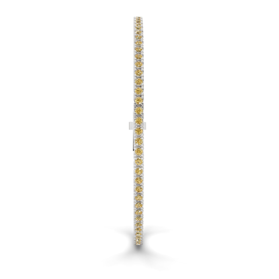 Darcy Round Lemon Yellow Lab Diamond Tennis Bracelet left view