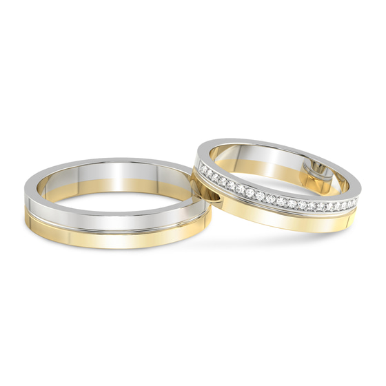 Amour Couple Rings front view