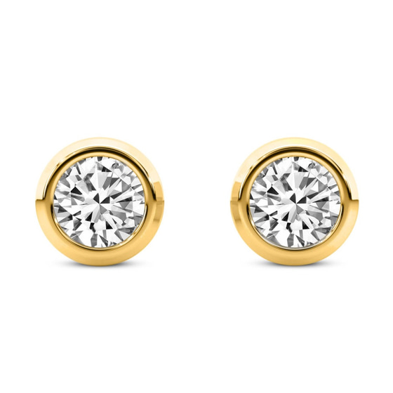 Bezel Set Lab Diamond Stud Earrings