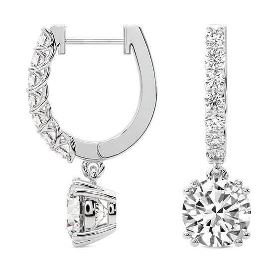 Anaisa Dangling Lab Diamond Earrings top view