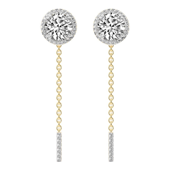 Ivalyn Halo Lab Diamond Earrings