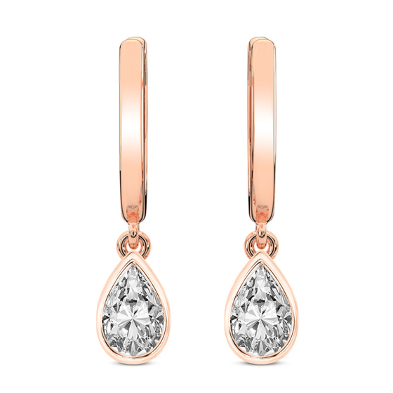 Zuri Bezel Lab Diamond Earrings front view