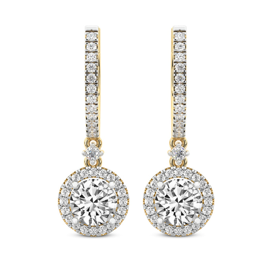 Lyra Halo Lab Diamond Earrings