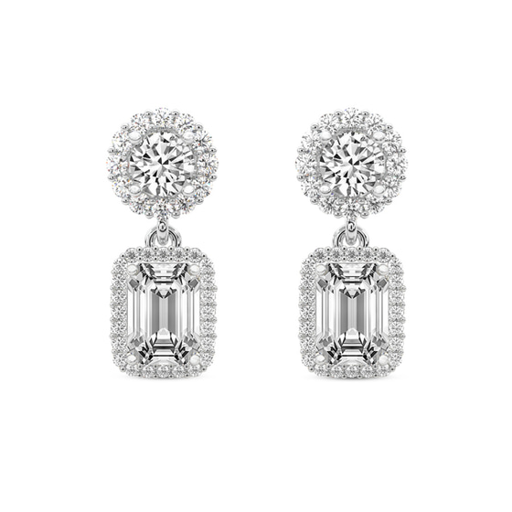 Sasha Double Halo Lab Diamond Earrings