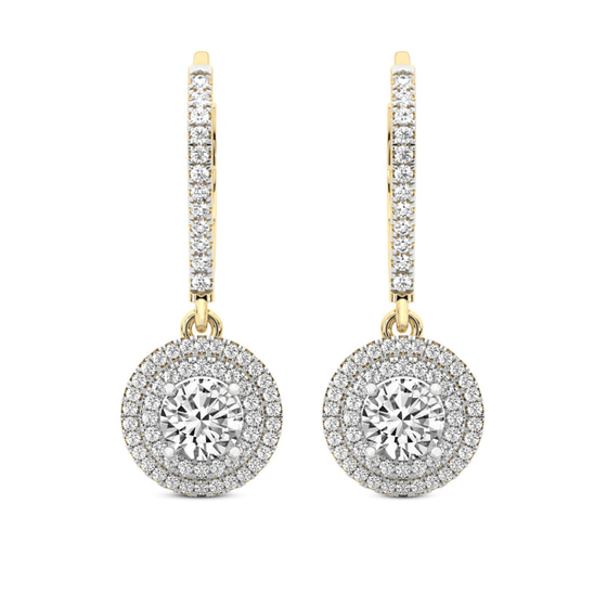 Freyde Double Halo Lab Diamond Earrings
