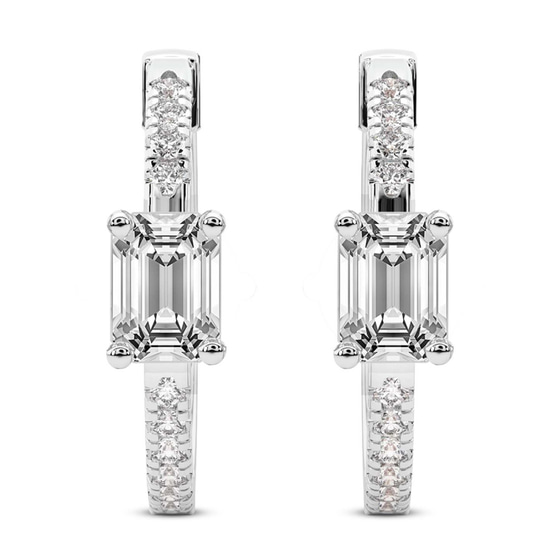 Moonlight Glow Elongated Lab Diamond Hoop Earrings