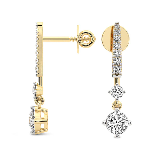 Tatiana Dangling Solitaire Lab Diamond Earrings top view