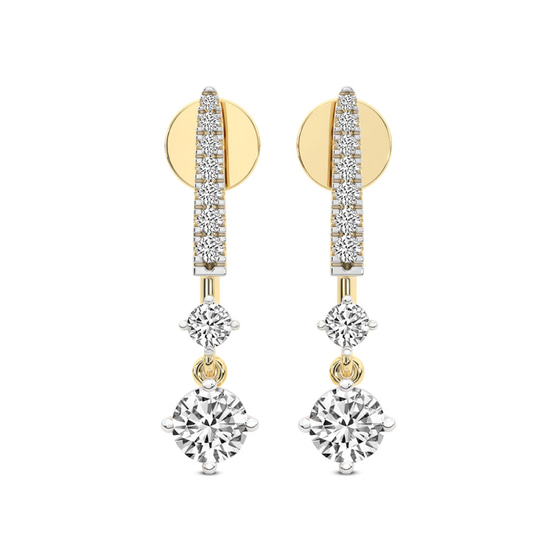 Tatiana Dangling Solitaire Lab Diamond Earrings front view