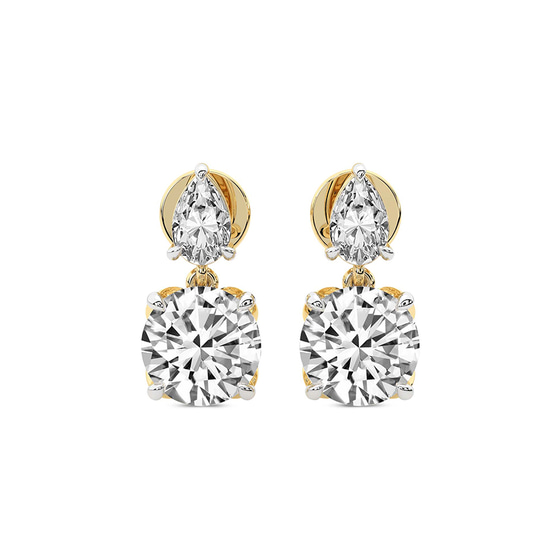 Seraphic Teardrop Dangling Lab Diamond Earrings