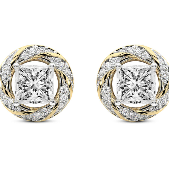 Luxe Lab Diamond Stud Earrings front view