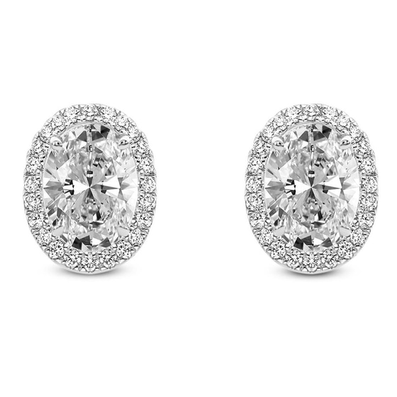 Solice Lab Diamond Stud Earrings front view