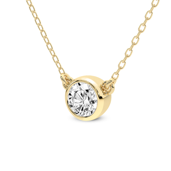 Classic Bezel Lab Grown Diamond Pendant top view