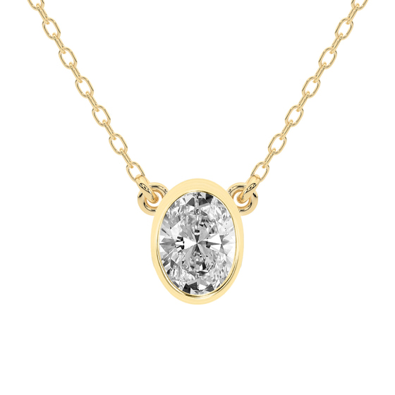 Classic Bezel Lab Grown Diamond Pendant front view