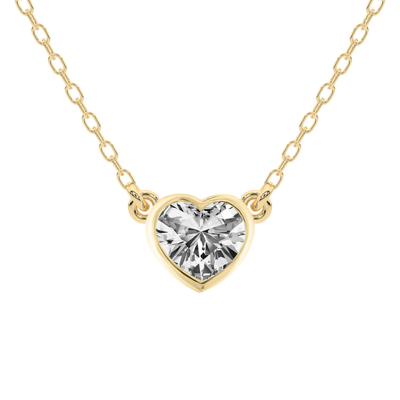 Classic Bezel Lab Grown Diamond Pendant front view