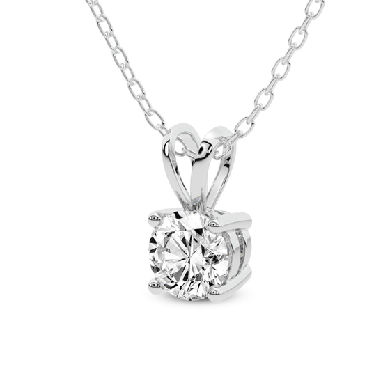 Quartze Split Bail Solitaire Lab Grown Diamond Pendant top view