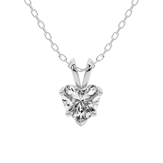Quartze Split Bail Solitaire Lab Grown Diamond Pendant front view