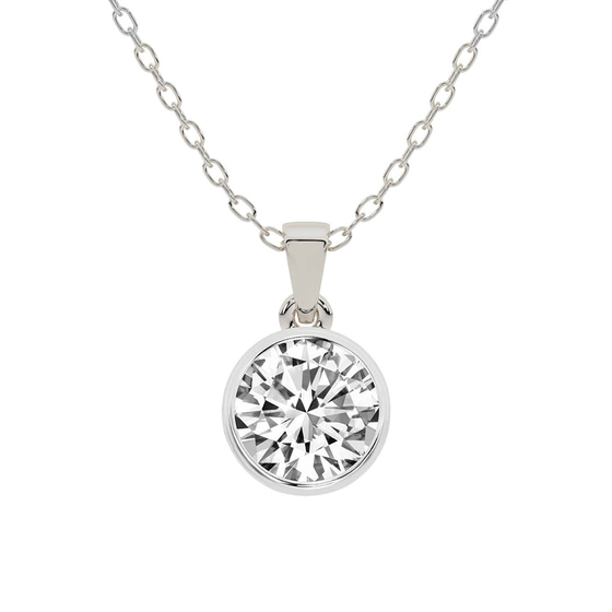 Allure Bezel Lab Grown Diamond Pendant front view
