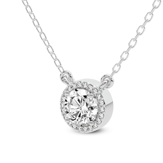 Flaire Halo Lab Grown Diamond Pendant top view