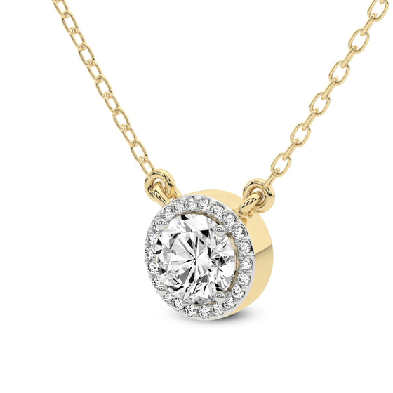 Flaire Halo Lab Grown Diamond Pendant top view