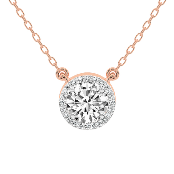 Flaire Halo Lab Grown Diamond Pendant front view