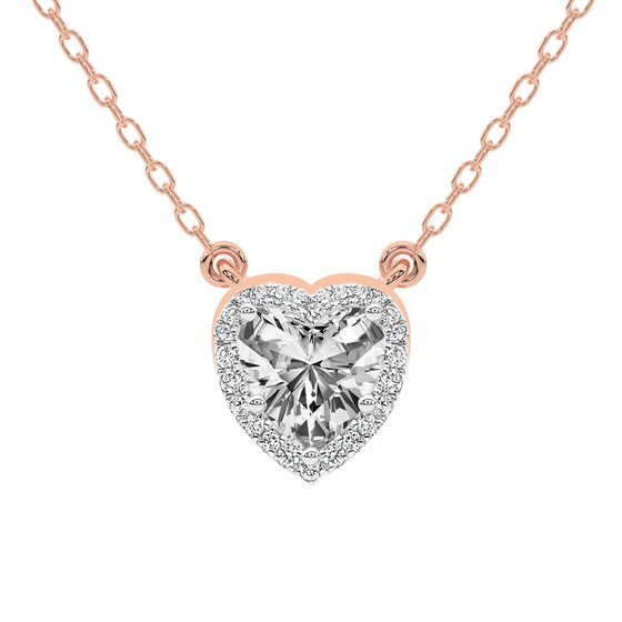 Flaire Halo Lab Grown Diamond Pendant front view